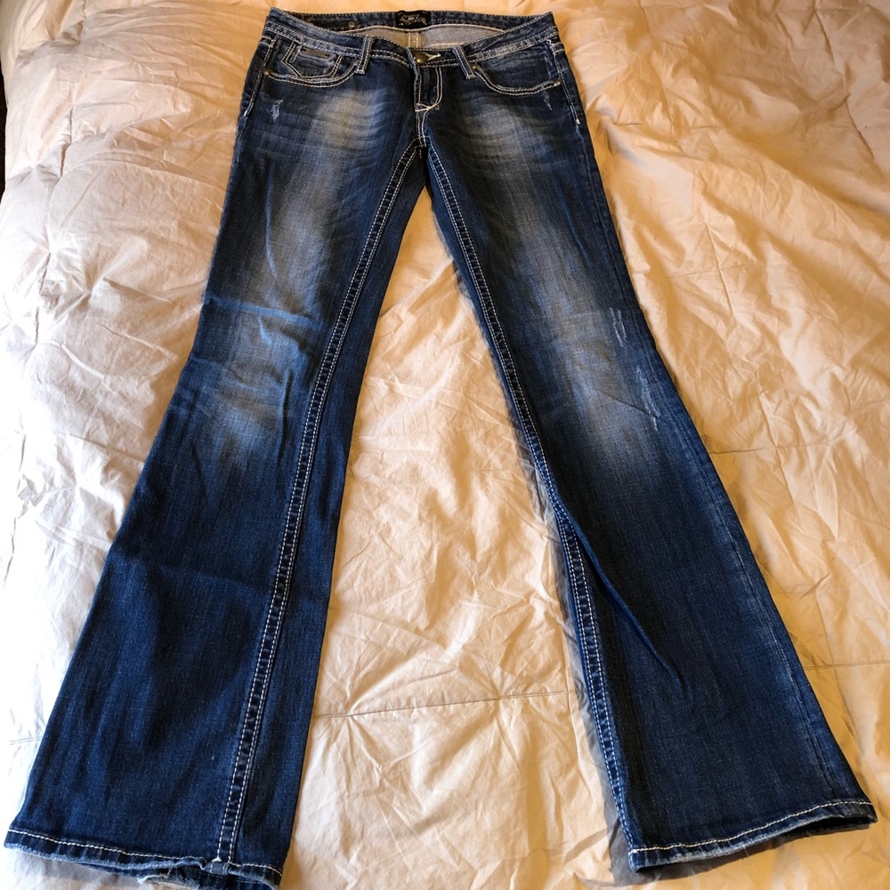EXPRESS Rerock Boot Cut Jeans, size 2L